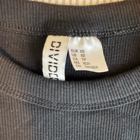 Divided Black Ribbed Crew Neck Long Sleeve Top - Picture 2 of 2